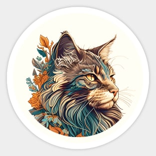 Cool Cat Abstract Beautiful Cute - Love Cats Sticker